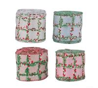 Nastro natalizio scozzese per fai da te, 5 cm x 4,6 m, in poliestere, per migliorare progetti di decorazione per le vacanze (verde)