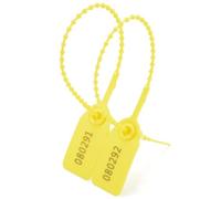 nastro numerato sigillato a prova di manomissione, Sigilli in plastica numerati in serie 9,84 pollici 250 mm autobloccanti multicolore 100 pezzi(Yellow,100pcs)