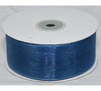 NASTRO ORGANZA 40 MM ROTOLO 50 MT 50 METRI RIBBON (BLU AVION)