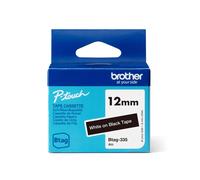 NASTRO ORIGINALE BROTHER BTAG-335 12mm 4 Metri Bianco su Nero PT-N10