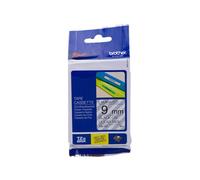 Nastro Originale Brother TZE-121 TZE121 9mm 8 metri Nero su Trasparente Termal