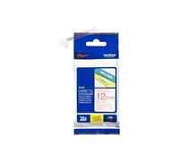 Nastro Originale Brother TZE-132 TZE132 12mm 8 metri Rosso su Trasparente