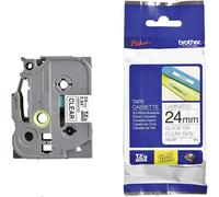 Nastro Originale Brother TZE-151 TZE151 24mm 8 metri Nero su Trasparente Termal