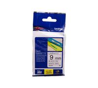 NASTRO ORIGINALE BROTHER TZE-221 TZE221 9mm 8 Metri Nero su Bianco Laminato