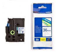 Nastro Originale Brother TZE-263 TZE263 36mm 8 Metri Blu su Bianco Laminato