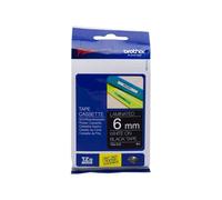 Nastro Originale Brother TZE-315 TZE315 6mm 8 metri Bianco su Nero Termal