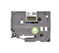 NASTRO ORIGINALE BROTHER TZE-344 18mm 8 Metri Oro su Nero Laminato