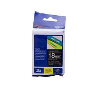 NASTRO ORIGINALE BROTHER TZE-345 18mm 8 Metri Bianco su Nero Laminato P-Touch