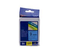 NASTRO ORIGINALE BROTHER TZE-521 TZE521 9mm 8 Metri Nero su Blu Laminato