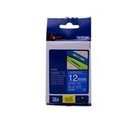 Nastro Originale Brother TZE-535 TZE535 12mm 8 metri Bianco su Blu