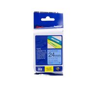 NASTRO ORIGINALE BROTHER TZE-551 TZE551 24mm 8 Metri Nero su Blu Laminato