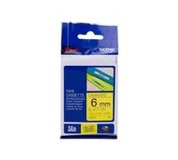 Nastro Originale Brother TZE-611 TZE611 6mm 8 metri Nero su Giallo