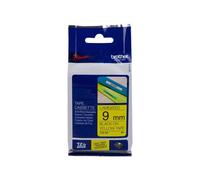 NASTRO ORIGINALE BROTHER TZE-621 TZE621 9mm 8 Metri Nero su Giallo Laminato