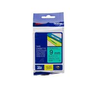 Nastro Originale Brother TZE-721 TZE721 9mm 8 metri Nero su Verde