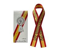 Nastro originale della misura della vergine del pilastro. Bracciale Bandiera Spagna Nostra Signora del Pilar., Rosso/Oro (Rojigualda), 40