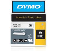 Nastro Originale Dymo 18489 - 19 mm x 3,5 m - Nylon Flessibile (Nero su Bianco)