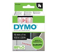 Dymo schriftband 45015 white red (s0720550)