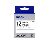 Nastro Originale Epson S654021 LK-4WBN - 12 mm x 9 m - Laminato (Nero su Bianco)