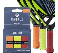 Nastro overgrip per racchette da padel Raquex Evade - Arancione, Giallo, Rosso - 3 nastri overgrip, spessore 0,65mm, assorbente, leggermente appiccicoso, antiscivolo per racchette da padel, pickleball