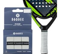 Nastro overgrip per racchette da padel Raquex Evade, Pro Bianco, confezione da 3 nastri overgrip, spessore 0,65mm, assorbente, leggermente appiccicoso e antiscivolo per racchette da padel o pickleball
