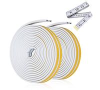 Nastro paraspifferi per finestre, in gomma, autoadesivo, tipo D, 10 m, per bloccare crepe e fessure, confezione da 2, colore: bianco