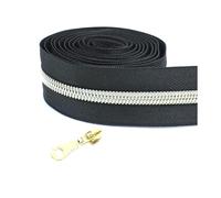 Nastro per cerniere in nylon da 1 a 10 metri 5# per cucire, kit di riparazione per cursori di chiusura per borse per indumenti, accessori fai da te,Colore 19,Cursore da 1 metro e 1 pezzo