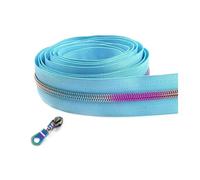 Nastro per cerniere in nylon da 1 a 10 metri 5# per cucire, kit di riparazione per cursori di chiusura per borse per indumenti, accessori fai da te,Colore 1,Cursore da 1 metro e 1 pezzo