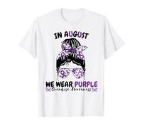 Nastro per Chignon disordinato Viola per la Giornata Internazionale della sensibilizzazione sull'overdose Maglietta