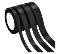 Nastro per decorare torte, Nastro for incartare torte in raso nero, larghezza 10-25 mm, confezione da 2, 50 iarde(1cm Black)