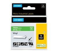 Nastro per Etichettatrice DYMO Rhino Vinile 19 mm x 5,5 m Bianco su Verde