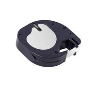 Nastro per etichettatrice Q-Connect compatibile con Dymo LetraTag - plastica nero/bianco - 12 mm x 4 m - KF18835