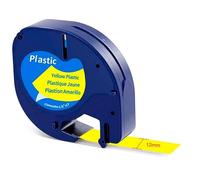 Nastro per etichettatrice Q-Connect compatibile con Dymo LetraTag - plastica nero/giallo - 12 mm x 4 m - KF18838