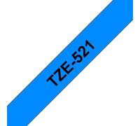 Nastro per etichettatura Brother TZE-521 9mm Nero su Blu Laminato