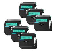 Nastro per etichette 1PK 6PK M K231 M231 MK231 Nero su bianco 12 mm compatibile con PT 100 PT 65(6PK Black on Green)