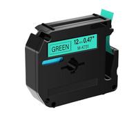 Nastro per etichette 1PK 6PK M K231 M231 MK231 Nero su bianco 12 mm compatibile con PT 100 PT 65(Black on Green)
