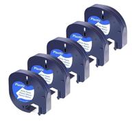 Nastro per etichette 5PK o 10PK 12mm Nero su plastica bianca LT 91201 91331 91200 12267 18771 Compatibile con LT 100H LT 100T(5PK Green (Plastic))