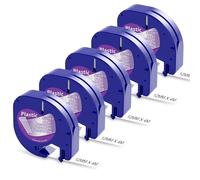 Nastro per Etichette Aken Compatibile con Dymo LetraTag Etichette Trasparente 12mm x 4m, Compatibile con Dymo LetraTag Etichettatrice 200B 2000 XR LT-100H LT-100T LT-110T (Plastic Clear 16951)