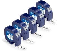 Nastro per Etichette Compatibile Con Dymo Letratag 12Mm X 4M 91221 S0721610 Ner