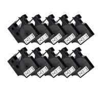 Nastro per etichette compatibile con LabelManager 160 280 10PK 45013 45010 45018 D1 12mm 45016 45017 45022 45023 45024(10PK Black on White)