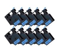 Nastro per etichette compatibile con LabelManager 160 280 10PK 45013 45010 45018 D1 12mm 45016 45017 45022 45023 45024(10PK Black on Blue)