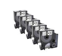 Nastro per etichette D1 da 5 pezzi 45013 Ricarica nastro per etichettatura nero su bianco compatibile per LabelManager PnP 160 360D S0720530