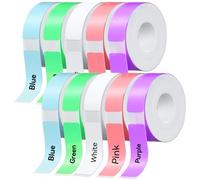Nastro per etichette D30, 12 x 40 mm, D30, compatibile con stampante portatile D30, carta da stampa adattata per ufficio, 160 etichette/rotolo, 10 rotoli (colorato + bianco)