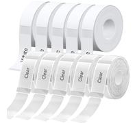 Nastro per etichette D30, 12 x 40 mm, D30, compatibile con stampante portatile D30, carta da stampa adattata per ufficio, 1650 etichette/10 rotolo, 5 rotoli trasparente, 5 rotoli bianco