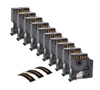 Nastro per etichette da 5 o 10 pezzi D1 45013 45018 45010 12 mm Nero su bianco Giallo Compatibile con la stampante per etichette LabelManager 160 280(10PK Gold on Black)