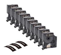 Nastro per etichette da 5 o 10 pezzi D1 45013 45018 45010 12 mm Nero su bianco Giallo Compatibile con la stampante per etichette LabelManager 160 280(10PK White on Black)