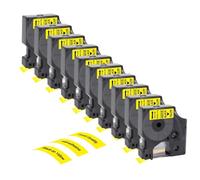 Nastro per etichette da 5 o 10 pezzi D1 45013 45018 45010 12 mm Nero su bianco Giallo Compatibile con la stampante per etichette LabelManager 160 280(10PK Black on Yellow)