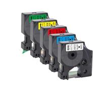 Nastro per etichette da 5 o 10 pezzi D1 45013 45018 45010 12 mm Nero su bianco Giallo Compatibile con la stampante per etichette LabelManager 160 280(5PK Mixed Colors)
