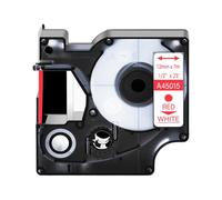 Nastro per etichette da 6 24 mm Nero su bianco Compatibile con il nastro D1 45013 45803 Compatibile con la stampante per etichette Label Manager 350 450D 200(Red on White)