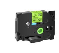 Nastro per etichette fluorescente 12 mm nero su arancione giallo verde compatibile con Brother TZe-B31 TZe-C41 D21 PT-D600