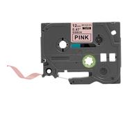 Nastro per etichette in nastro di raso 12mm 18mm 24mm Compatibile con i modelli di stampante per etichette TZ-RE34 TZ-RN34 TZ-R234 TZ-R231 Per il numero di parte(Color: Black on Pink)